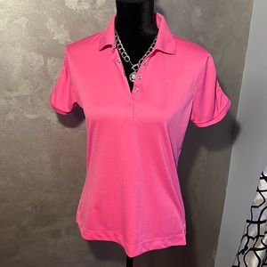 Slazenger tennis/golf polo shirt in pink, dry weave fabric, New without tags, M